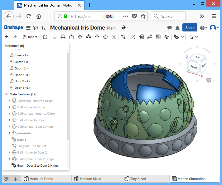 3D Printed All-In-One Mechanical Iris Dome